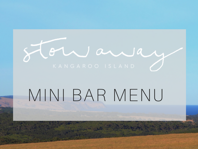 Stowaway Kangaroo Island mini bar menu